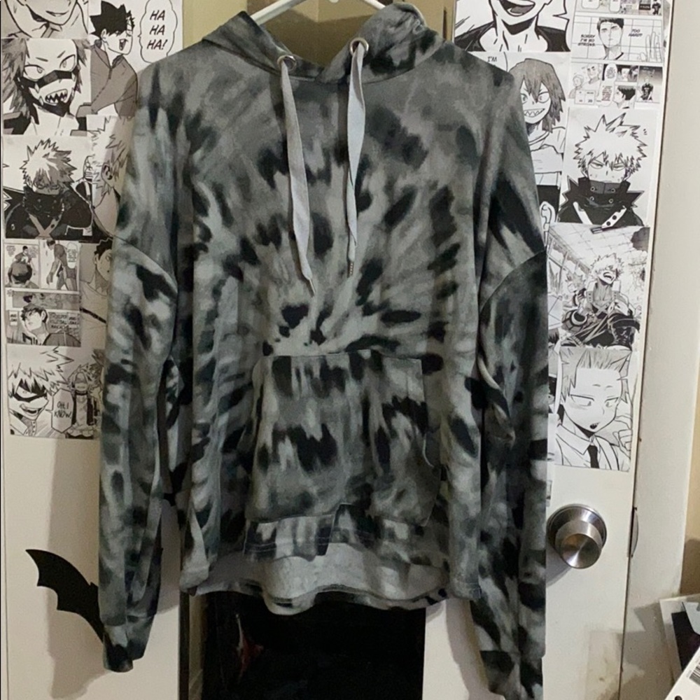 Tie Dye Hoodie Black/Grey